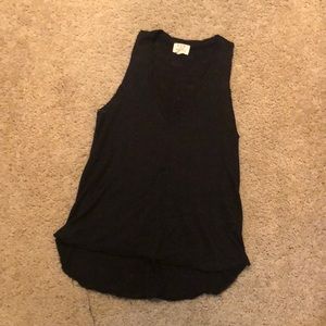 Black PST v-neck tank top. Size S.